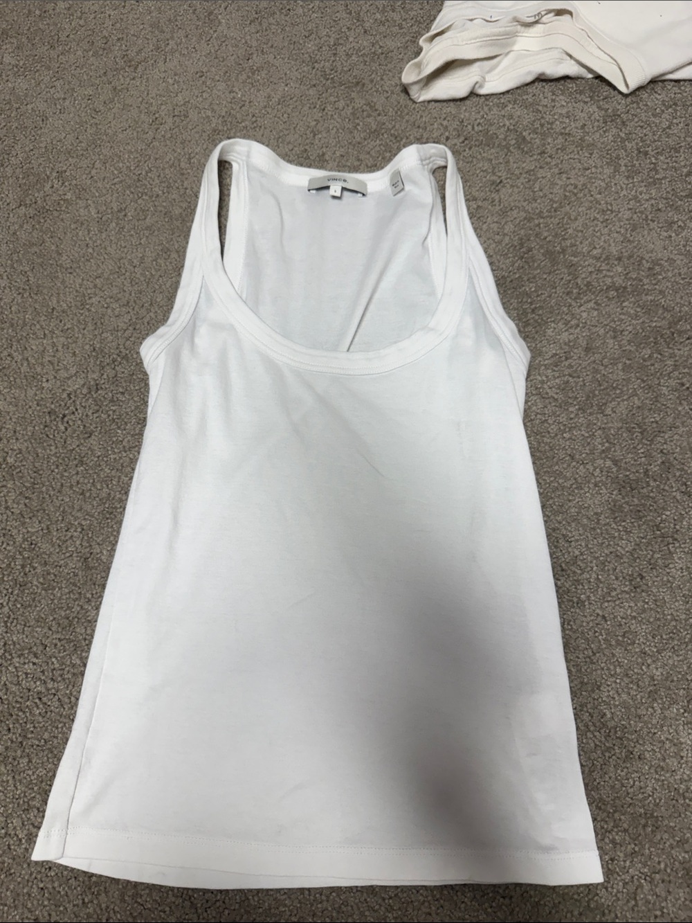 Vince White Scoop Neck Racerback Tank